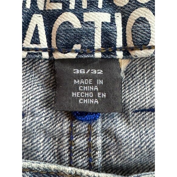 Kenneth Cole Reaction Men's Jeans Boot Cut Medium Wash 36X32 Denim Blue - Picture 10 of 10